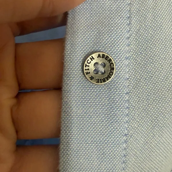 ABERCROMBIE & FITCH Women's Cotton Poplin Long Sleeve Shirt Shirtdress Blue - Image 9