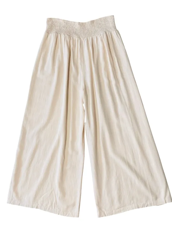 ANRABESS Linen Pleated Extra Wide Leg Pants Tan Size XXL - Image 3