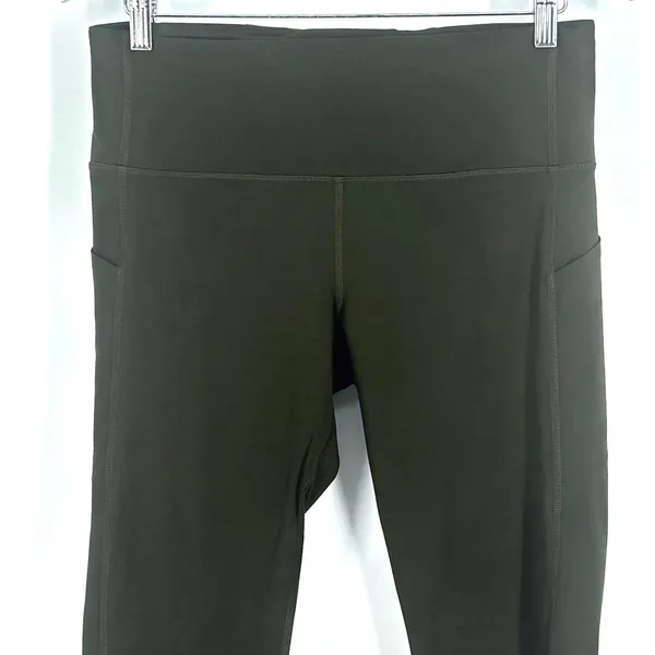 Lululemon Running Leggings Womens 10 Capri Crop Pace Revival High Rise 22" Green - Image 5