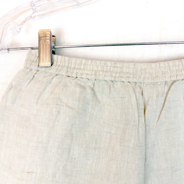 The Reset R Label Linen Shorts Womens XS Khaki Oatmeal Elastic Waist Beach - Image 2