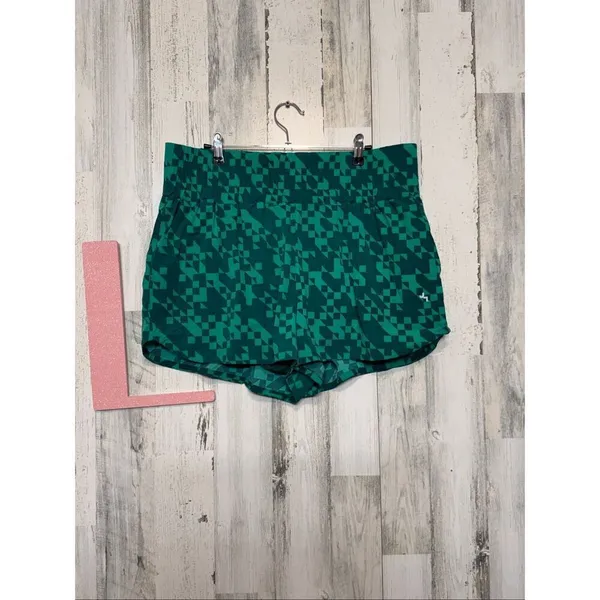 JoyLab Green Geometric Active Shorts Women’s XL High Waist Workout Running Short - Image 4