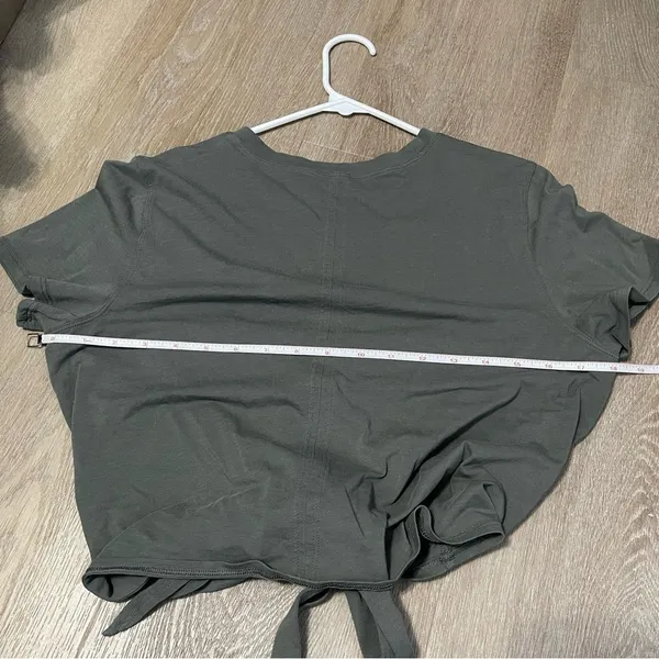 Lululemon Time To Restore Sage Gray Short Sleeve Wrap Around T Shirt - Image 5