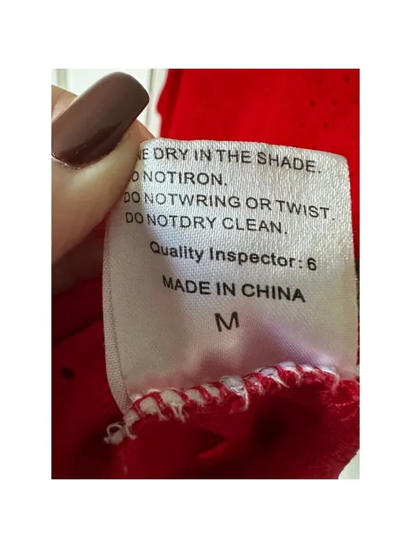 Red Eyelet Tank Top M Size M - Image 4