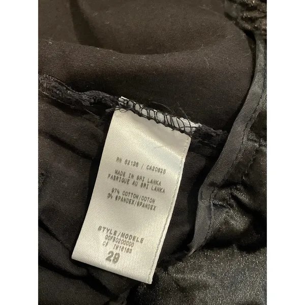 Guess Straight‑Leg Cropped Pants Size "29 Black Cotton Modern Fit - Image 9