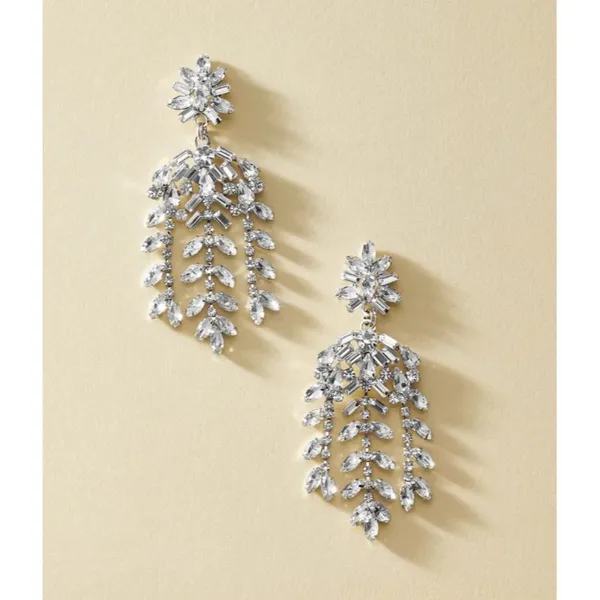 Loren Hope Elena Statement Earrings Crystal Gold Tone NEW - Image 3