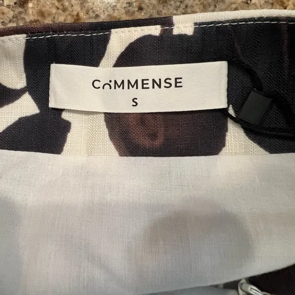 COMMENSE Backless Print Split Zipper Dress COLOR - Brown, Size Small NWT - Image 11