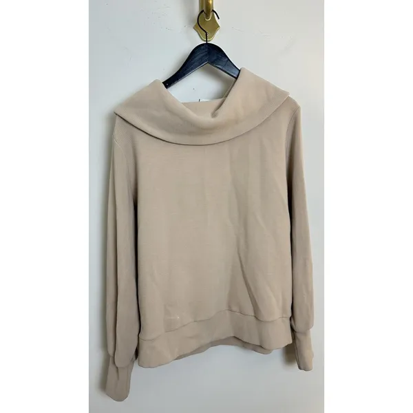 VARLEY Vine Ottoman Half Zip Pullover in Beige Size Large - Image 8