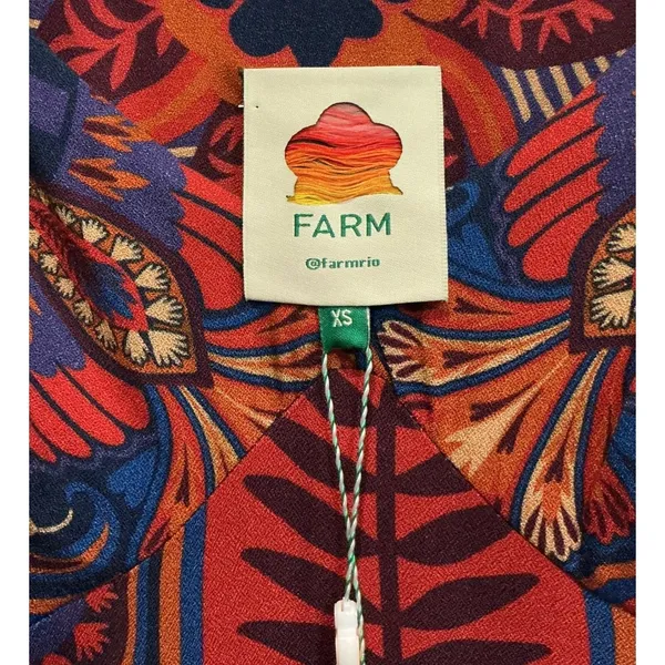 NWT Farm Rio‎ Macaw Arabesque Maxi Dress Puff Sleeve Boho Colorful Tropical XS - Image 6