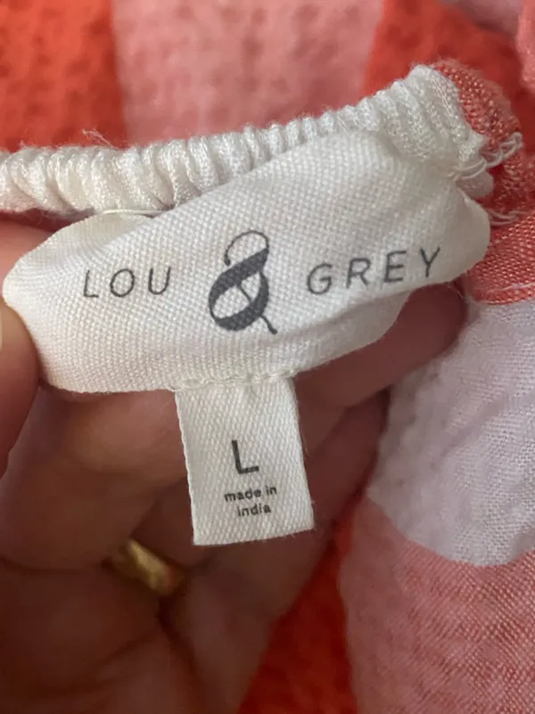 Lou & Grey Coral White Gingham Tiered Maxi Dress - Image 5