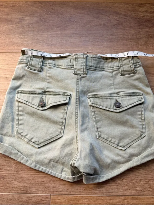 Abercrombie & Fitch High-Waist Utility Shorts — Khaki Green - Image 5