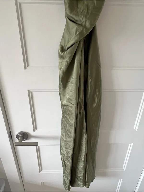 NWOT Reformation Casette Silk Dress Green Size 8 - Image 5