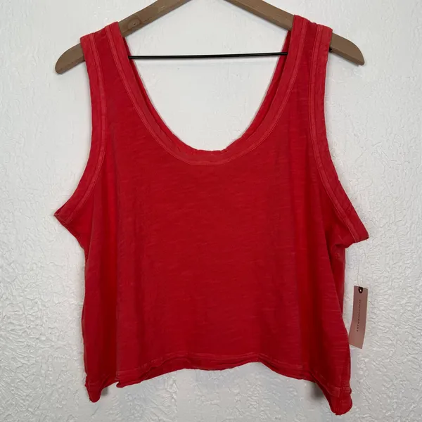 Pilcro Anthropologie Kacey Cotton Slub Crop Tank Top Size Large NWT - Image 2