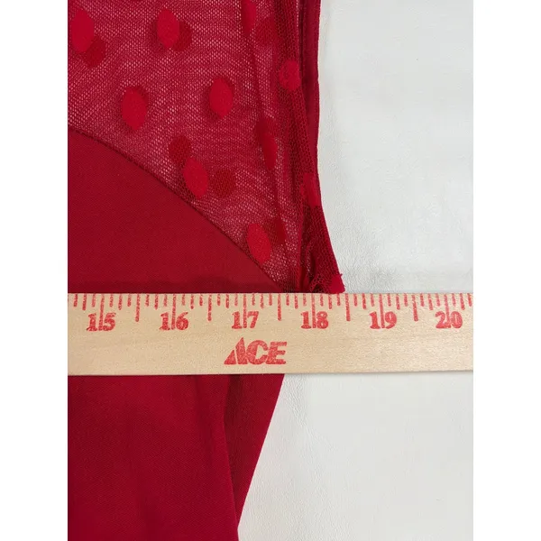 Torrid Red Polka Dot Mesh Yoke Fit and Flare Midi Dress Size 14 Retro Style - Image 5