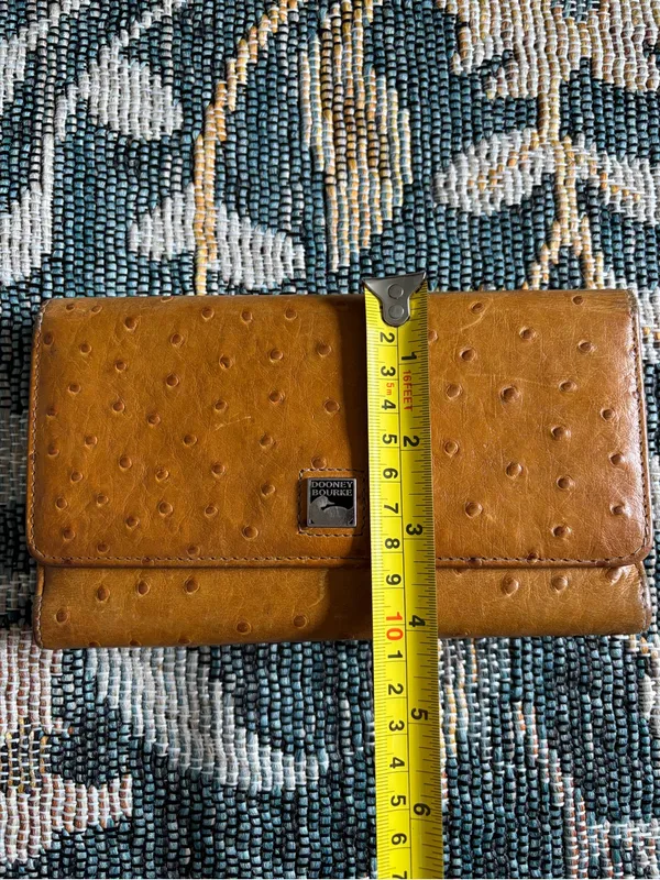 Vintage Dooney & Bourke Ostrich Collection Checkbook Organizer Wallet Billfold - Image 3