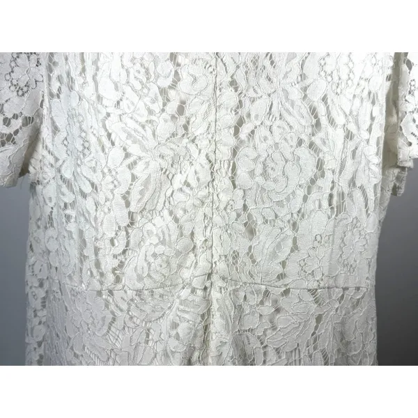 Jessica London Womens Dress White‎ Lace Short Sleeve Handkerchief Hem Size 20W - Image 13