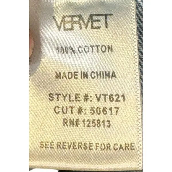 Vervet Women Jeans Distressed Tie Belted Patch Pocket Super High Denim‎ Sz. 34 - Image 10