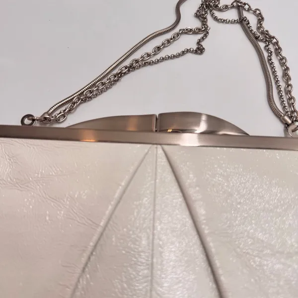 HOBO International Pearl Metallic Leather Frame Clutch Chain Shoulder Bag - Image 3