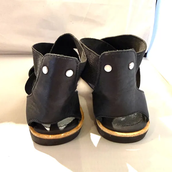 Sorel Black Ella Leather Cross Ankle Strap Sandals Size 6.5 - Image 3