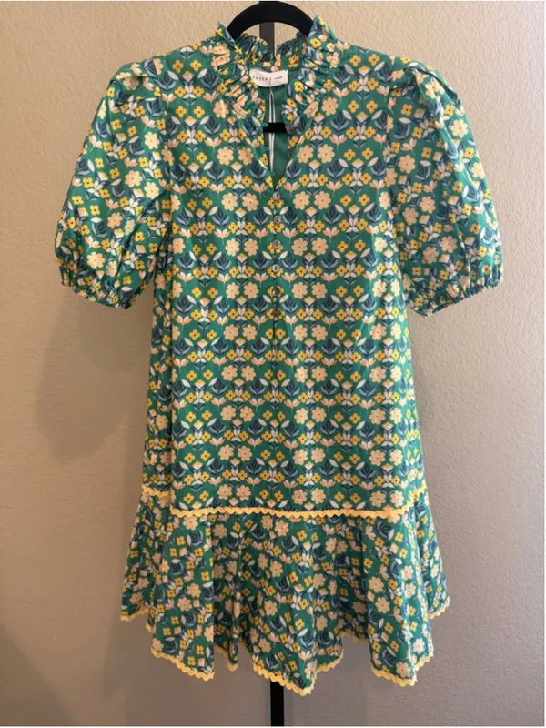 Entro Women's Garden Mini DressDress in Green Size S - Image 4