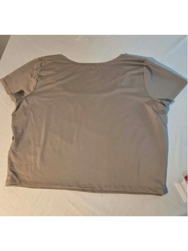 Hollister Seamless Feel Square Neck Short Sleeve Cropped Baby Tee Tan XXL NWT W - Image 4