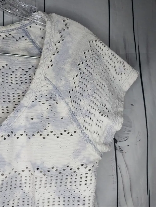 Free People We The Free Short Sleeve Boho Cloud Wash Grunge Casual Festival Top - Image 3