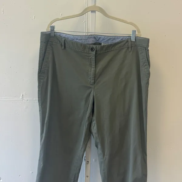 Talbots Relaxed Chino Pants Women's 16W Olive Green Straight‎ Leg Cotton Blend - Image 4