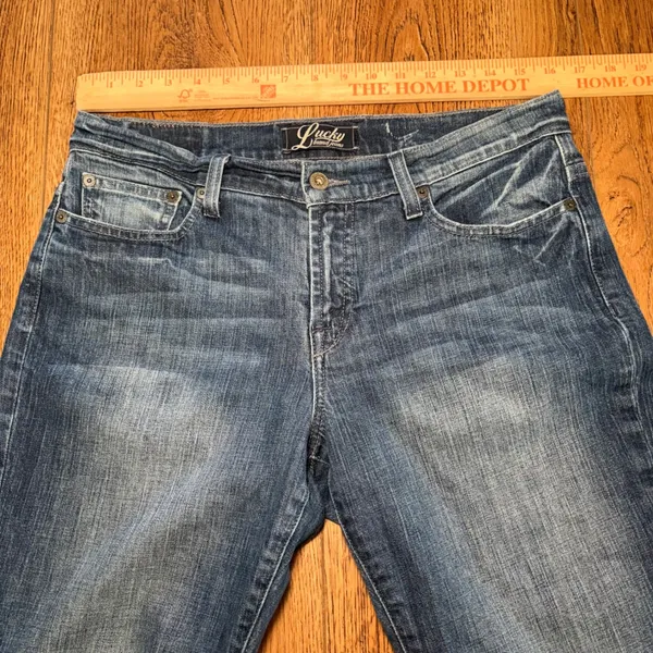 Y2K Lucky Brand Neopolitan Easy‎ Rider Faded Blue Jeans Womens 10/30 Bootcut - Image 4