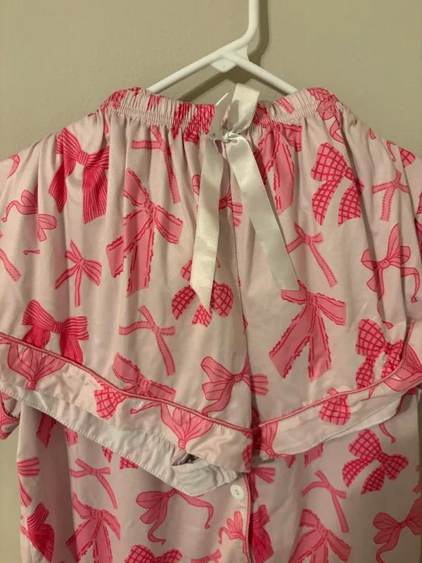 Bow matching pajama set Pink - Image 4