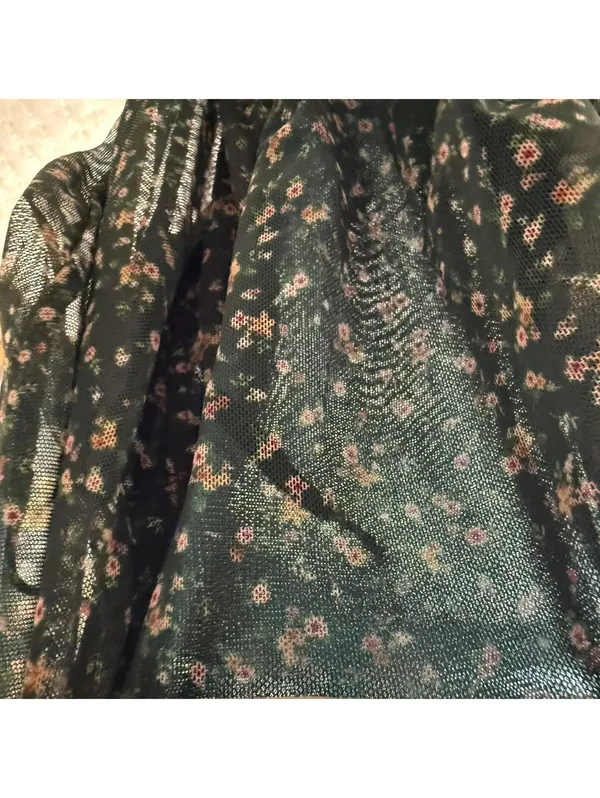 Lulus Bodysuit Long Sleeve Sz S Small Green Floral Mesh Sweetheart Neckline NWT - Image 14