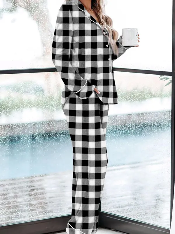 Aamikast Women's Pajama Sets Long Sleeve Button Down Sleepwear Nightwear Soft Pj - Image 3