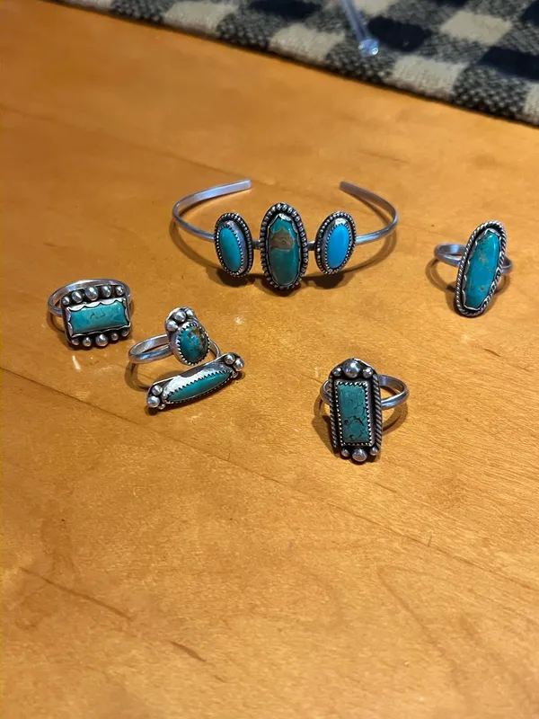 Turquoise cuff bracelet Blue - Image 7