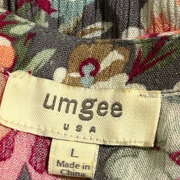 UMGEE Boho TUNIC BLOUSE Womens 6 for $36 Large 3/4‎ Sleeves Gray/Pink/White - Image 4
