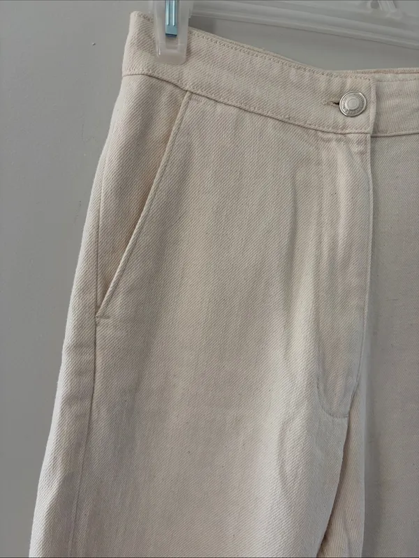 Zara Women’s Cream soft Wide-Leg jeans size 2 - Image 7