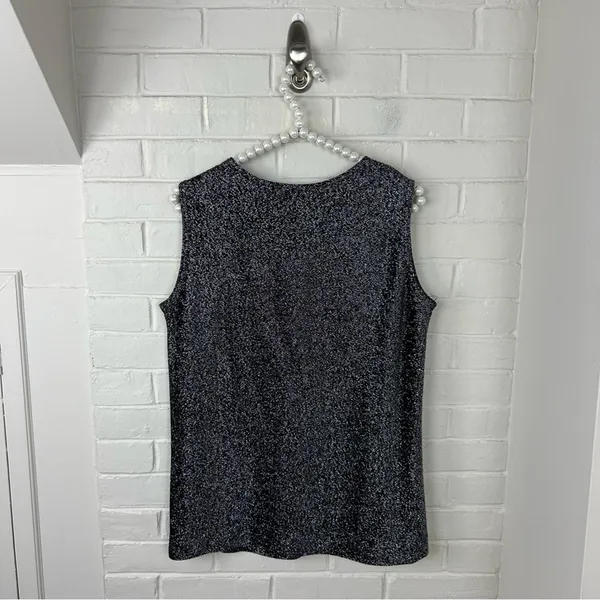 Vintage Montgomery Ward Silver Sparkle Button Down Shirt + Tank Set - Image 12