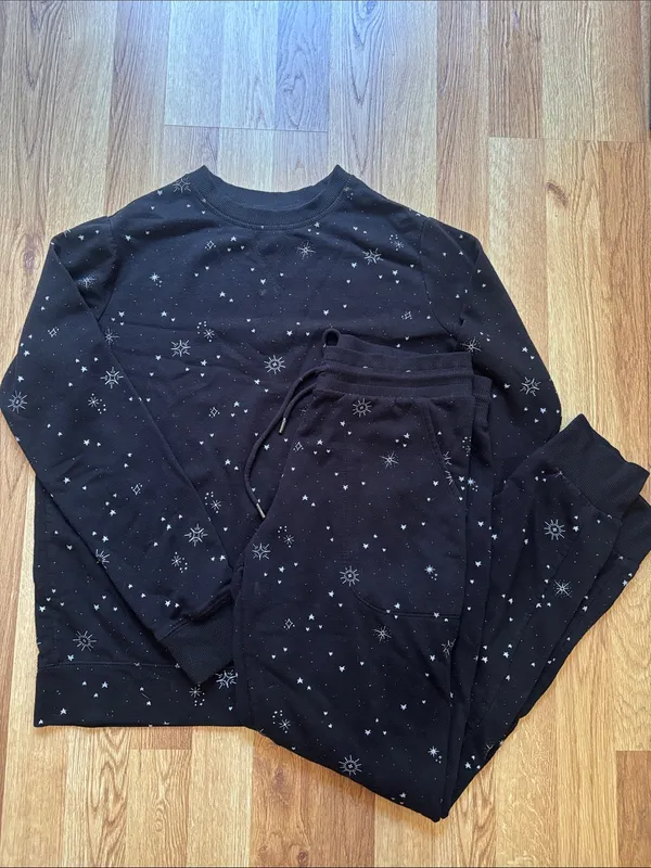 Stars Above Black Star Print Sweatshirt & Jogger Set - Image 3