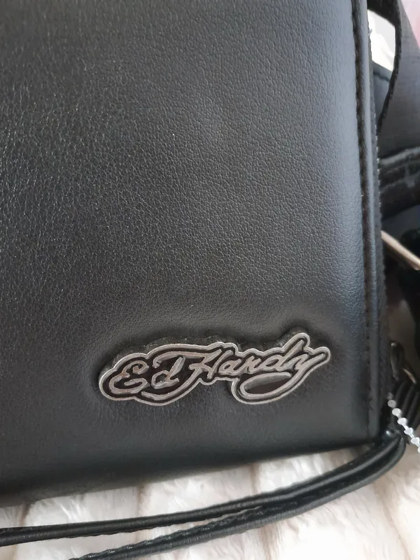 Ed Hardy Y2K Skull Print Crossbody Phone Wallet Bag - Image 5