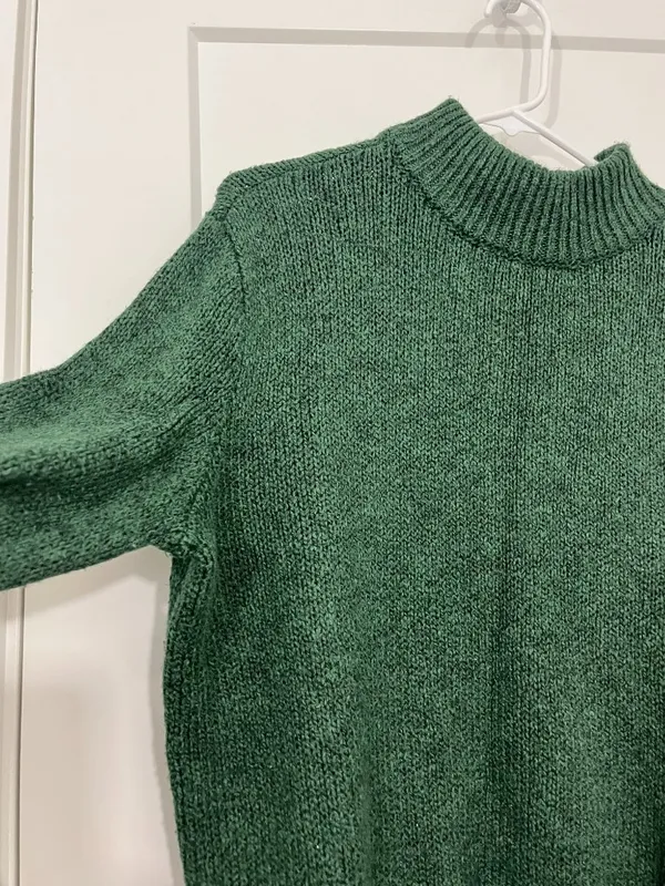 Aerie Medium Forest Green Ribbed Mock Neck Pullover Sweater - Image 5