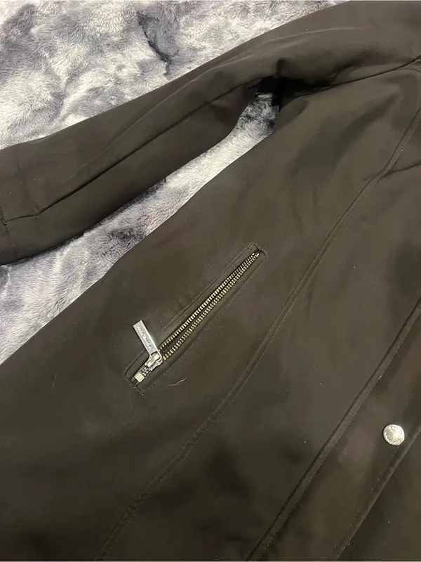 MICHAEL Michael Kors Black Hooded Ski Jacket Silver Size undefined - Image 3
