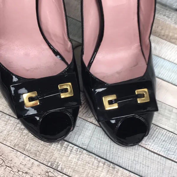 Isaac Mizrahi Black Patent Leather Slingbacks - Image 2