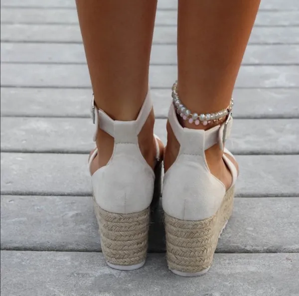 Nude Espadrille Platform Sandals Tan Size 8.5 - Image 4