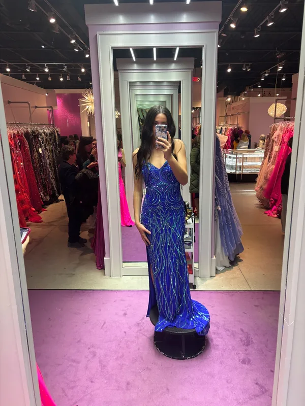 Rachel Allen Prom Dress Blue - Image 3