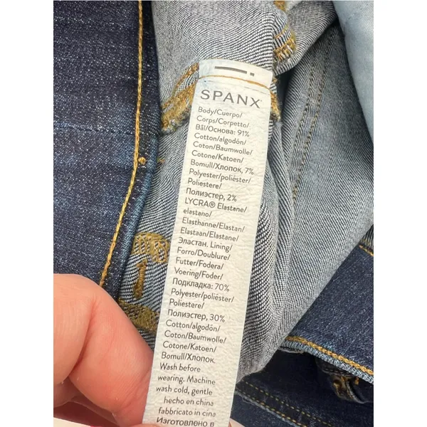 Spanx‎ Jeans Womens Blue Flared Denim Pull On High Rise Stretch 20327R est sz L - Image 8