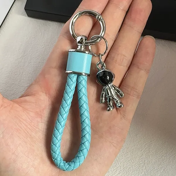 Astronaut Charm Car Keychain for Men Women Braided Rope Bag Charm Key Rings - Image 4