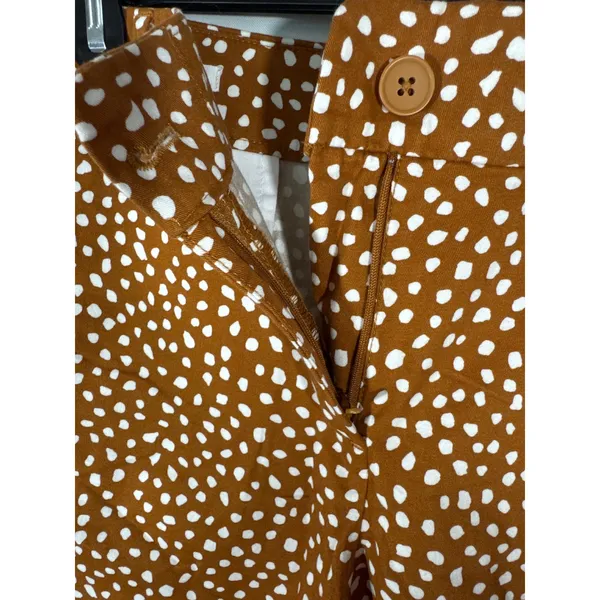 Ann Taylor LOFT Outlet Womens Rust Brown White Polka Dot Cotton Shorts Size 8‎ - Image 4