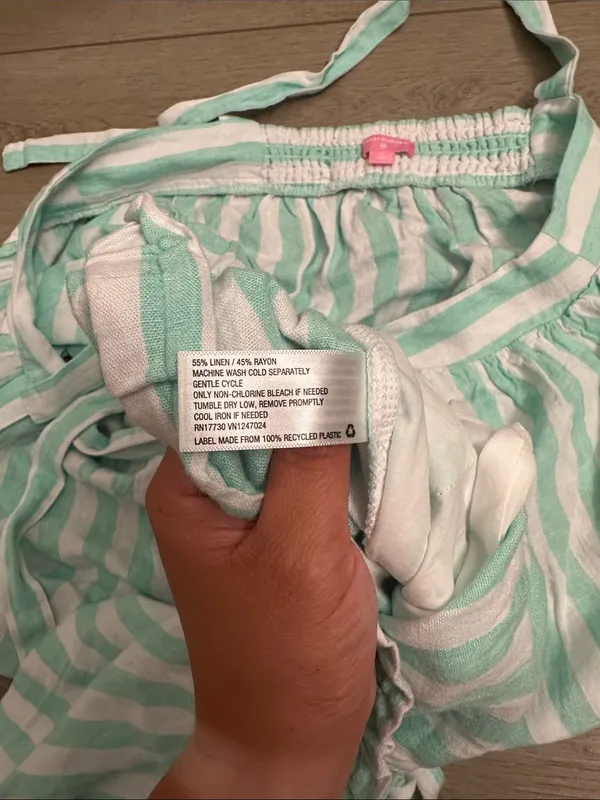 Stoney Clover x‎ Target Lane Mint Green Striped Linen Blend Two Piece Set Size L - Image 4