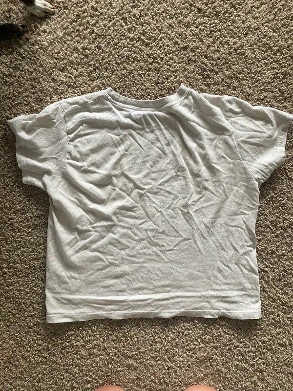 White and blue Brandy Melville baby tee - Image 4
