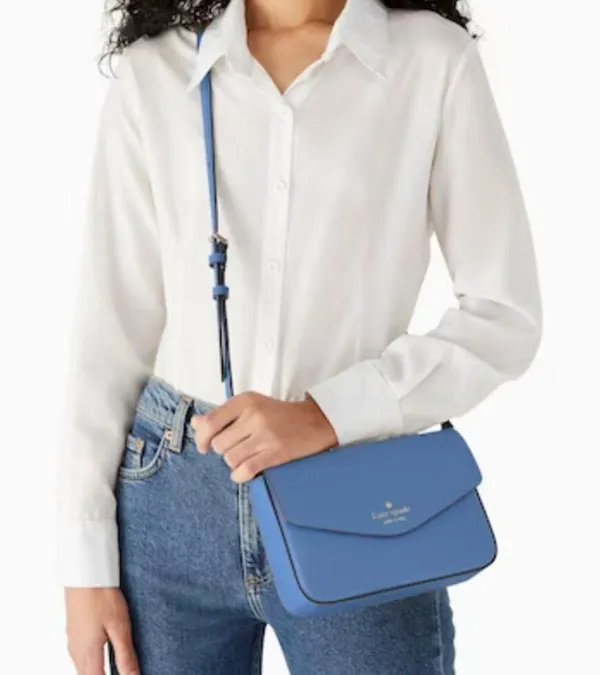 Kate Spade Sadie Envelope Crossbody Purse in Fresh Blueberry Leather k7378 - Image 3