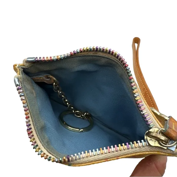Vintage DOONEY & BOURKE Signature Multicolor Coated Canvas Wristlet - Image 5