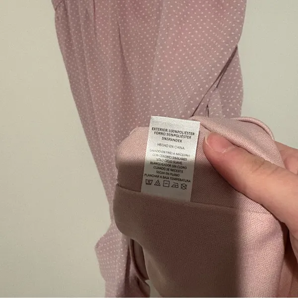 Alredine polka dot tiered babydoll dress dusty pink size large‎ - Image 5