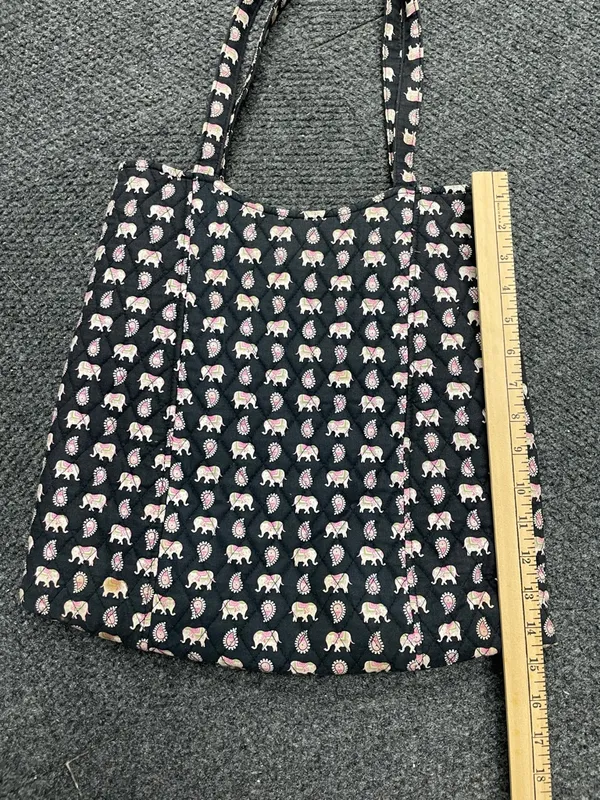 Vera Bradley Pink Black Elephants Medium tote bag purse - Image 6